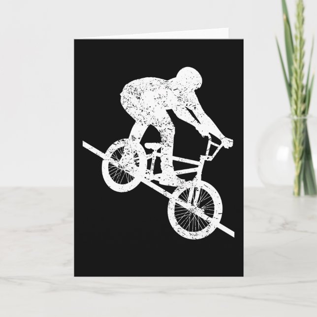 Carte BMX Bike Rider Railing Grind Retro Cadeau (Devant)