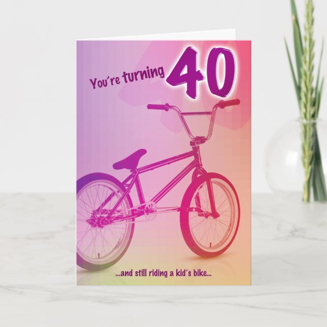 Carte BMX Birthday Card - You're Turning 40 (Devant)