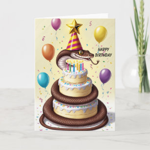Carte Boa constrictor enroulé autour du gâteau
