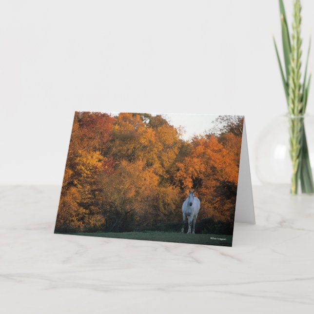 Carte Bob Langrish Gray Warmblood Horloge debout Automne (Devant)