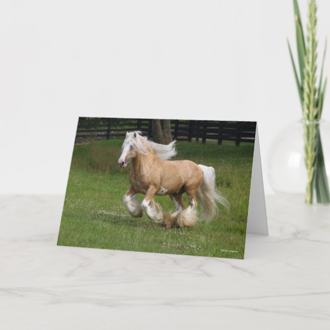 Carte Bob Langrish | Palomino Gypsy Vanner Cheval Courir (Devant)