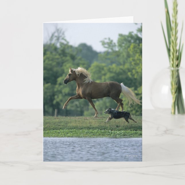 Carte Bob Langrish | Palomino Tennessee Walker and Dog (Devant)