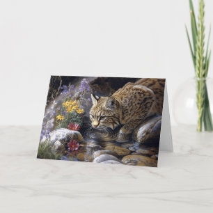 Carte Bobcat avec art Pittoresque Fleur sauvage
