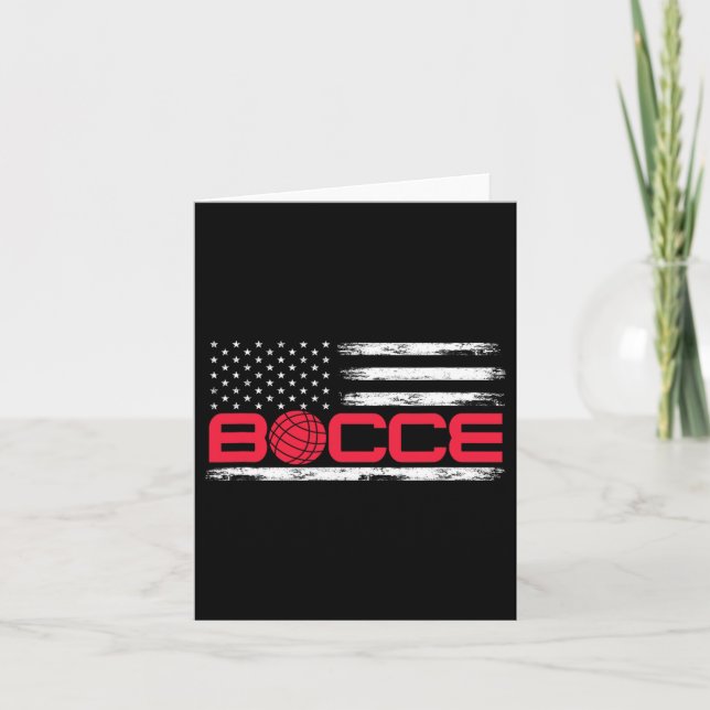 Carte Bocce Byll American Usa Drapeau Bocci Player 4 jui (Devant)
