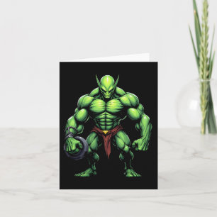 Carte Bodybuilding Alien Tee Funny Gym Design Ufo Poids