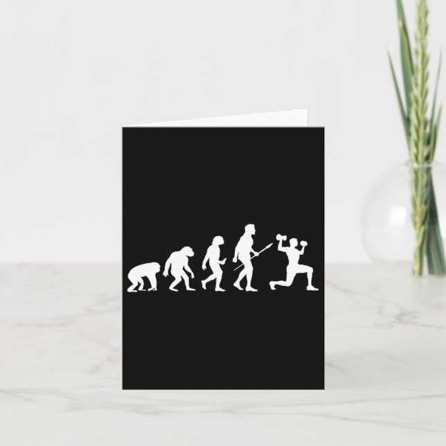 Carte Bodybuilding Evolution Drôle Exercice de Bodybuild (Devant)