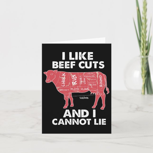 Carte Boeuf amusant Graphique I Boucher Barbecue (Devant)