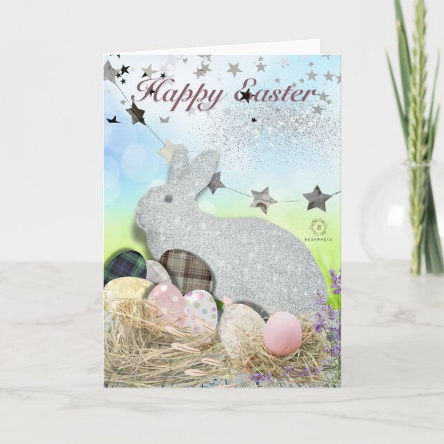 Carte Boganhues Imprimer Bunny de Pâques (Devant)