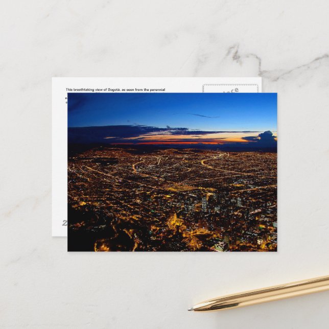 Carte Bogotá Colombia Travel Post (Devant/Arrière en situation)