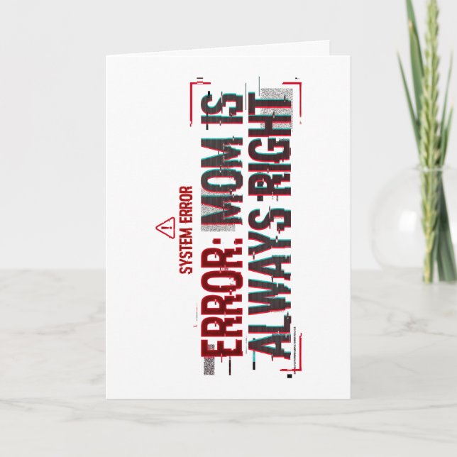 Carte Bogue amusant de style "Erreur du système : (Devant)