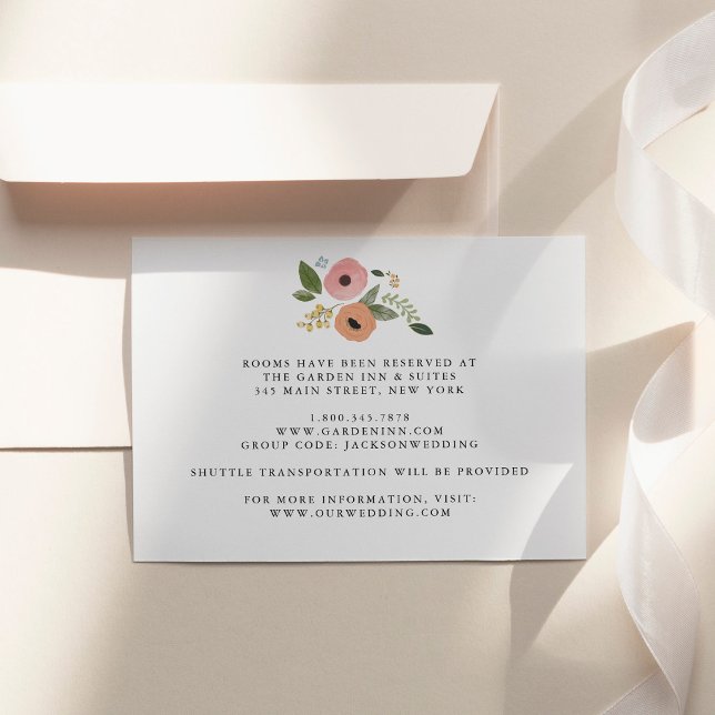 Carte Bohême Vintage Floral Mariage Détails (Créateur téléchargé)