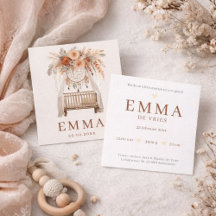 Boho Berceau Neutre Fleurs Teintes de Terre naissa