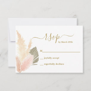 Carte Boho Blush Pampas Grass RSVP