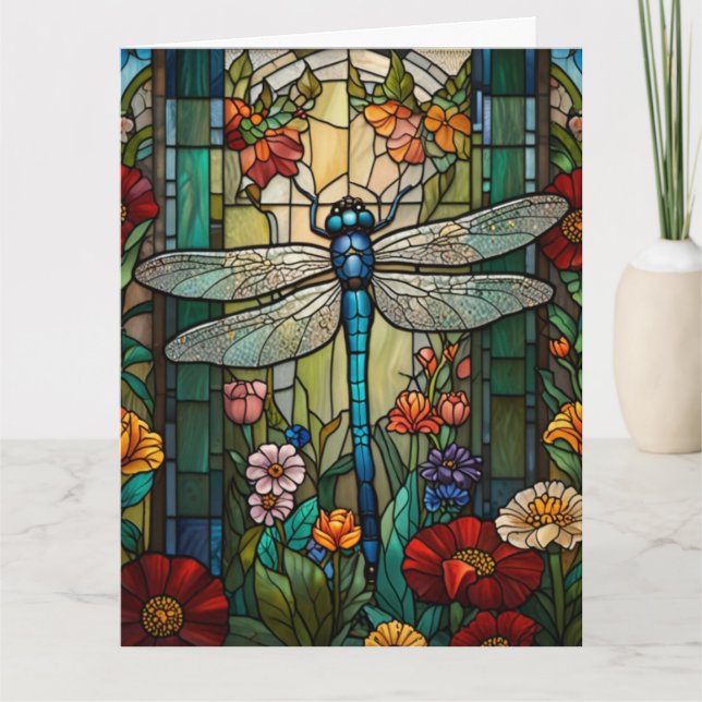 Carte Boho chic dragonfly de style Art nouveau (Devant)
