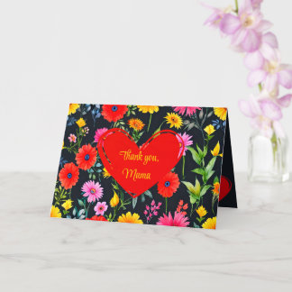 Carte Boho, Chic, Fleur aquarelle pour la fête des Mères