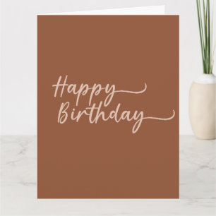 Carte Boho Été Brown Terracotta Branché Joyeux Anniversa