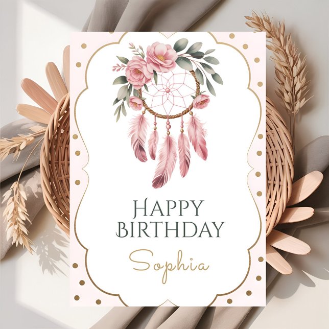 Carte Boho Floral Chic Birthday (Créateur téléchargé)