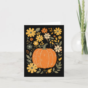Carte Boho Floral Citrouille Thanksgiving Automne Automn