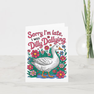 Carte Boho Floral Funny Désolé Je N'Ai Pas Été En Retard