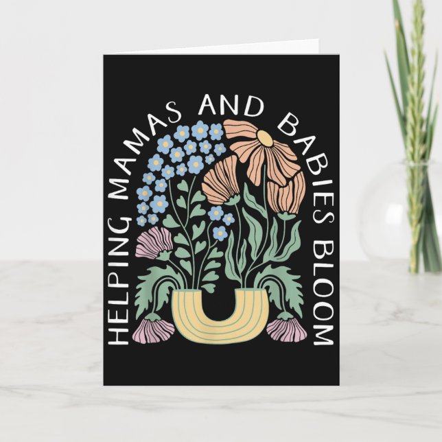 Carte Boho Floral Helng Mamas &amp; Babies Bloom Doula B (Devant)