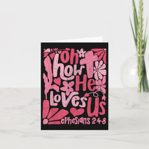 Carte Boho Floral Jésus Chrétien Saint-Valentin Oh Comme