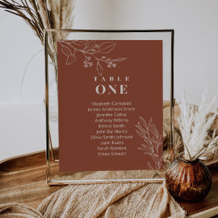 Carte Boho Floral Terracotta Mariage