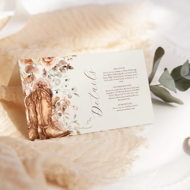 Carte Boho Floral Western Mariage (Créateur téléchargé)