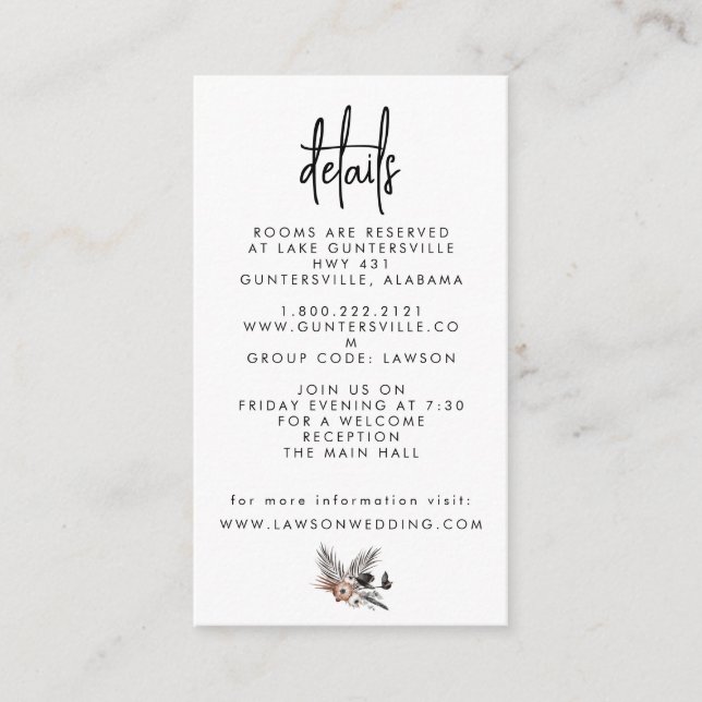 Carte Boho Gothique Détails (Devant)