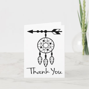 Carte Boho Merci Rêve Attrapeur Amérindien Noir