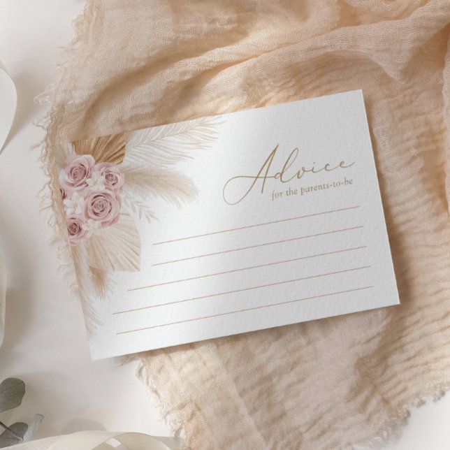 Carte Boho Pampas Grass Baby shower Conseils (Créateur téléchargé)