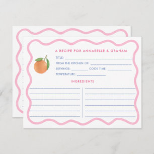 Carte Boho Pink Doodle Citrus Fête des mariées Rec