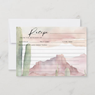 Carte Boho Pink Watercolor Desert Cactus Recette C