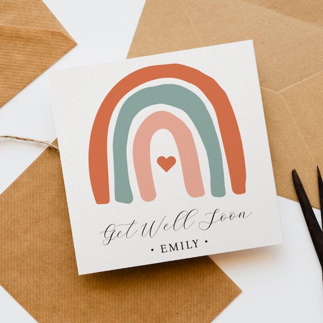 Carte Boho Rainbow Get Well Bientôt (Créateur téléchargé)