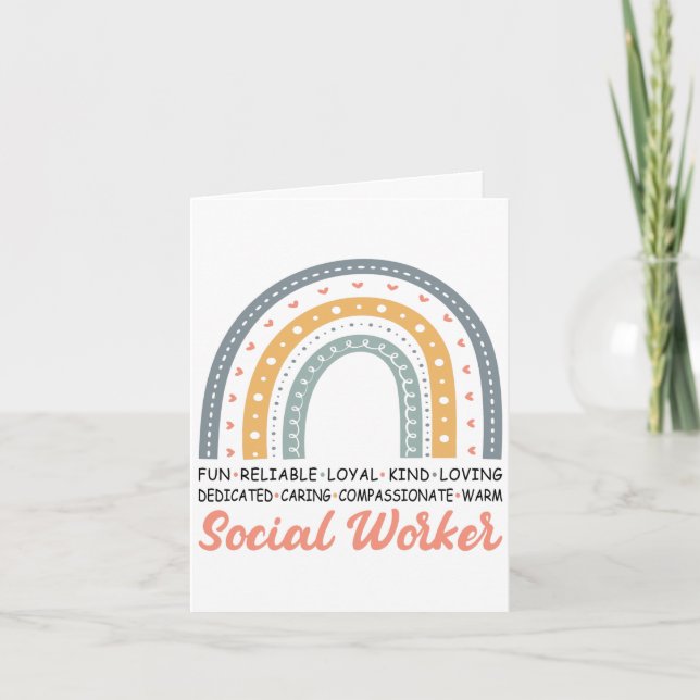 Carte Boho Rainbow Social Work Mois (Devant)