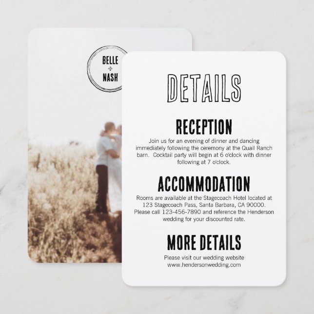 Carte Boho Rustique Faire-part de mariage (Devant / Derrière)