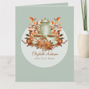 Carte Boho Terracotta Sage Fête du Thé Floral TOUT ÉVÉNE