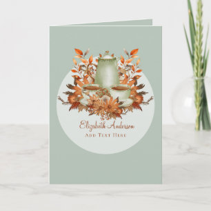 Carte Boho Terracotta Sage Tea Party Floral TOUT ÉVÉNEME