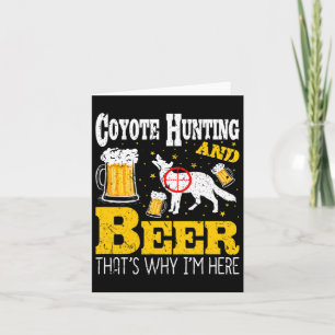 Carte Boire de la bière drôle Coyote chasse