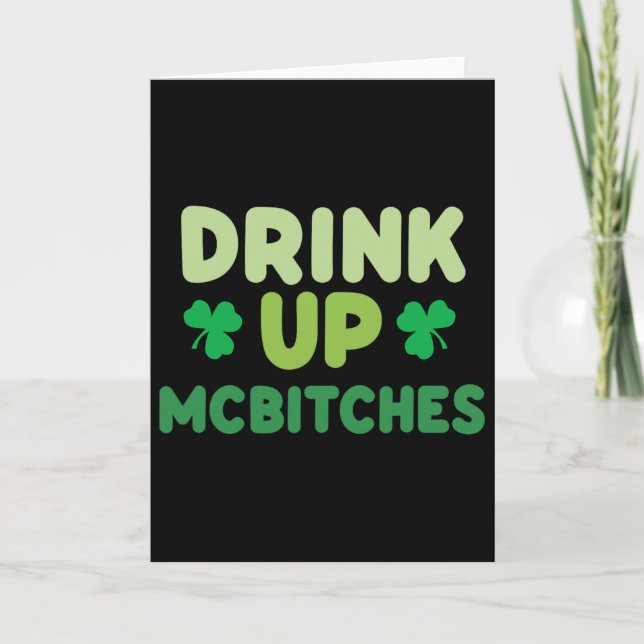 Carte Boire un verre drôle de la Saint-Patrick Mces vert (Devant)