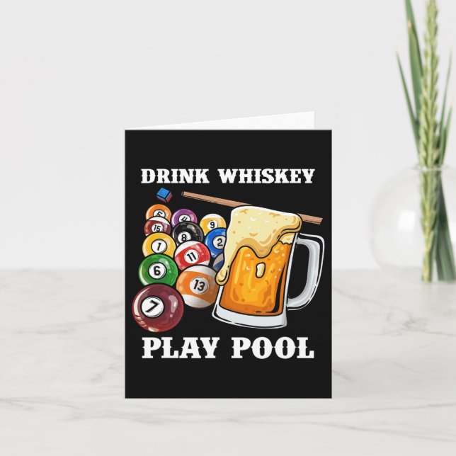 Carte Boire Whiskey Play Pool I Funny Whisky Billard P (Devant)