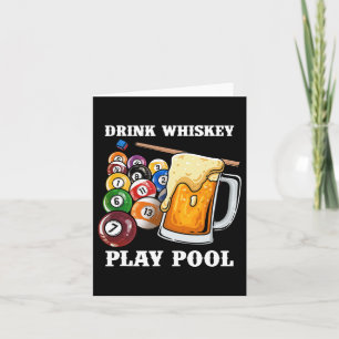 Carte Boire Whiskey Play Pool I Funny Whisky Billard P