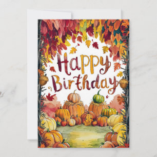 Carte Bois coloré automne automne heureux anniversaire