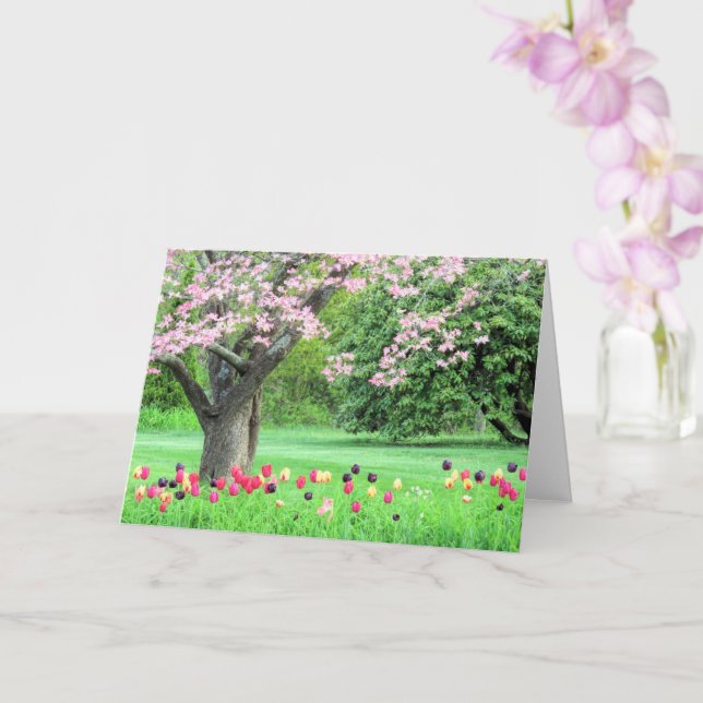 Carte Bois de chien et tulipes (Orchidée)