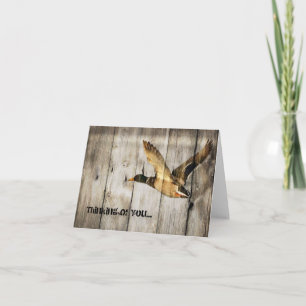 Carte Bois de grange rustique Ouest Pays volant Canard s