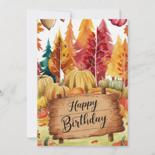 Carte Bois magiques citrouilles Automne Automne Happy An
