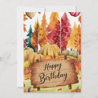Carte Bois magiques citrouilles Automne Automne Happy An