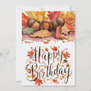 Carte Bois Rêvé Coloré Automne automne Joyeux anniversai