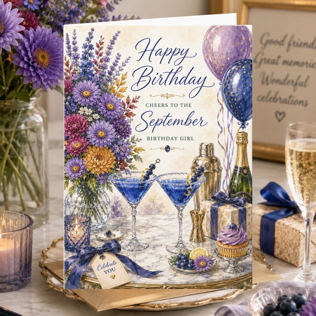 Carte Boisson d'anniversaire de septembre Félicitations  (Créateur téléchargé)