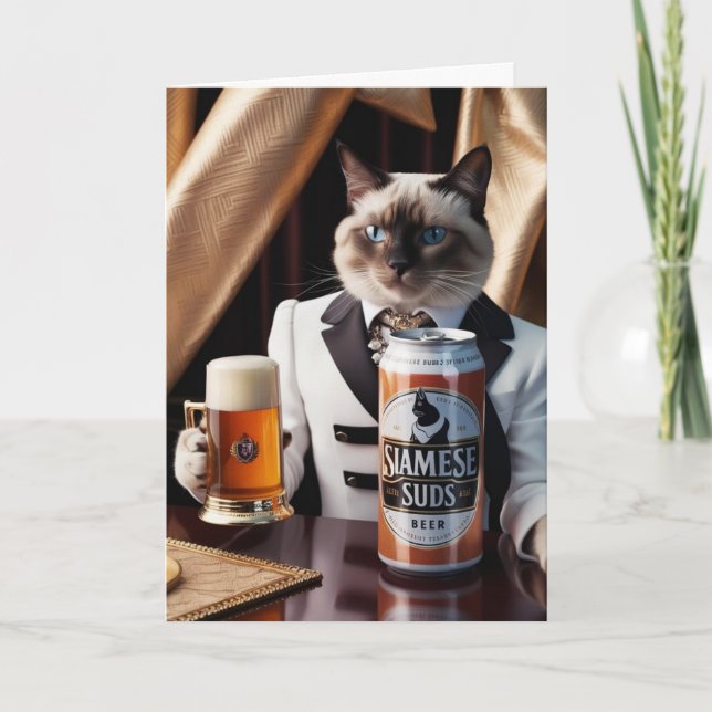Carte Boisson de bière de chat de Siamese (Devant)