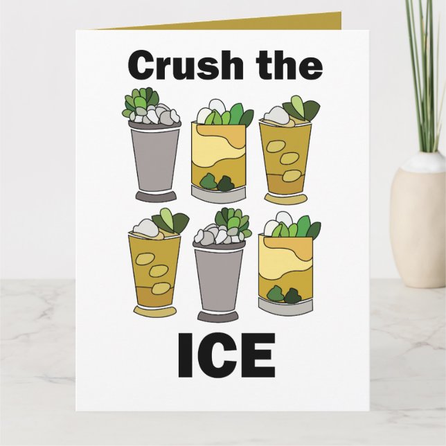 Carte Boisson Mint Julep Écraser La Glace Fête Du Derby (Devant)
